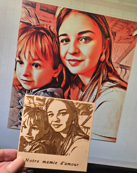 Réalisation de portrait en bois