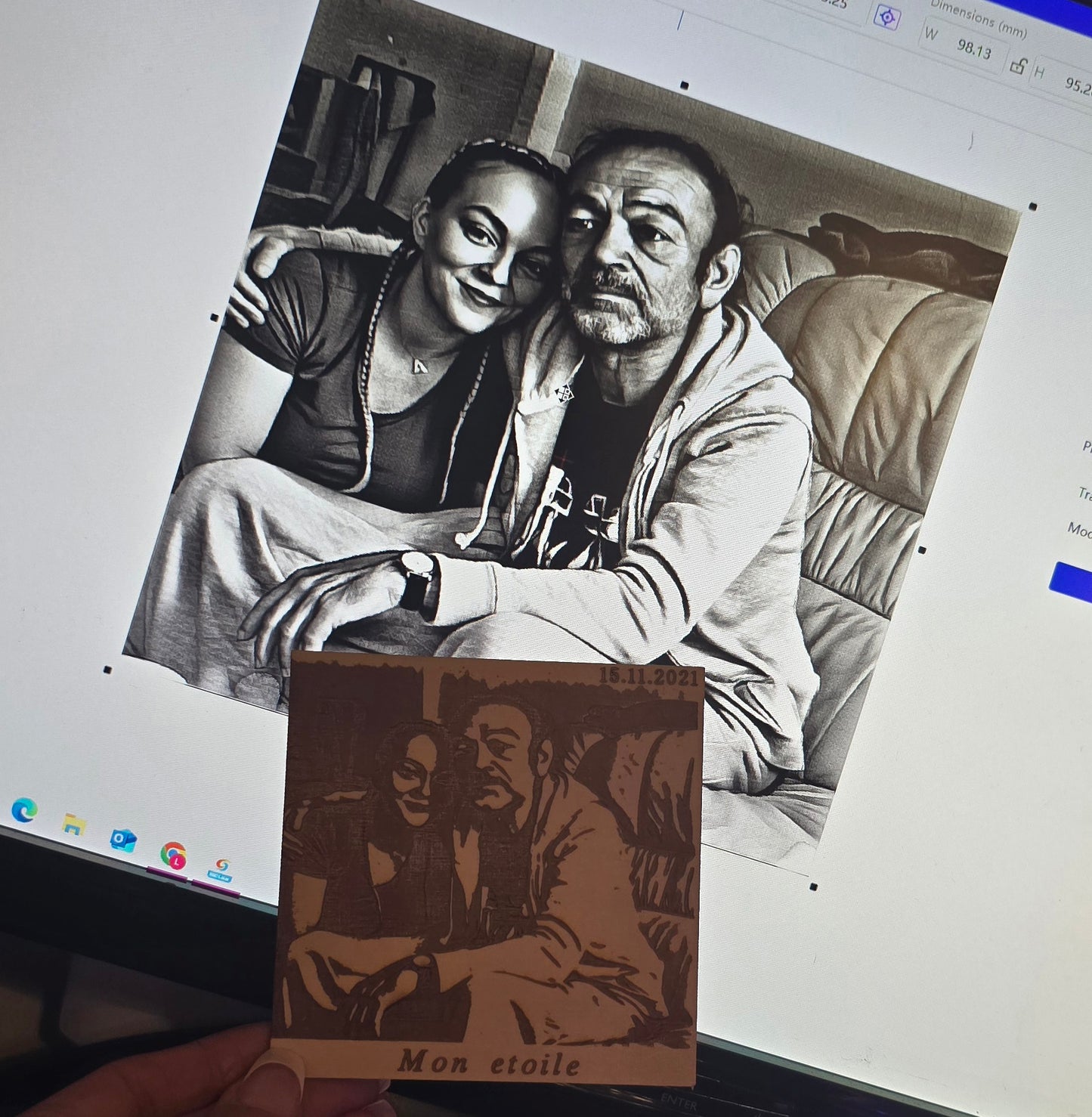 Réalisation de portrait en bois