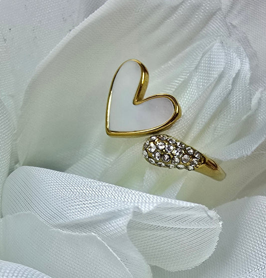 Bague coeur strass