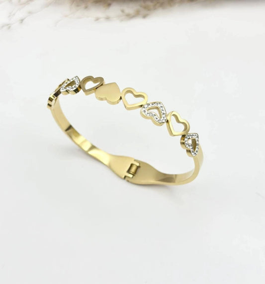 Jonc coeur strass