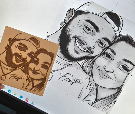 Réalisation de portrait en bois