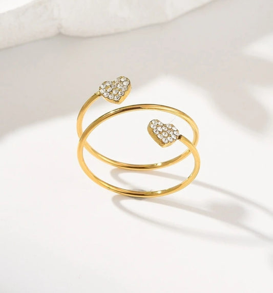 Bague cœur strass