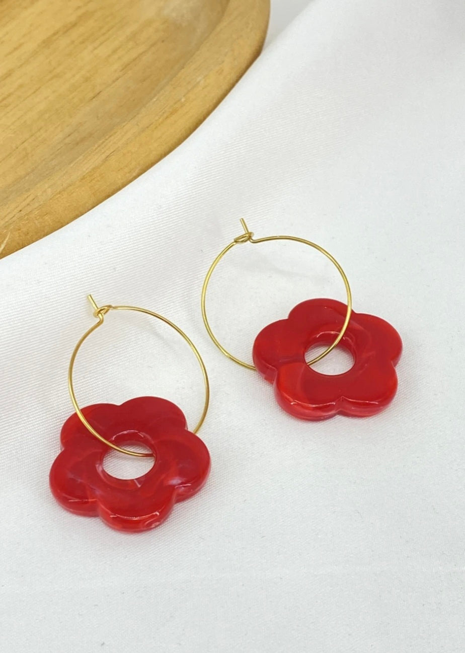 Boucle d'oreille fleur